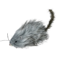 Rata peluda gris de 16 cm