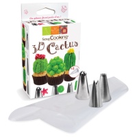 Kit de mangas desechables con boquillas de acero de cactus - Scrapcooking - 6 unidades
