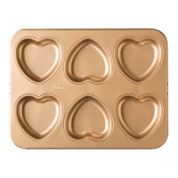 Molde de corazones de metal de 34,5 x 26 x 2,5 cm - Decora - 6 cavidades