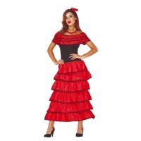 Disfraz de flamenca con volantes para adulta