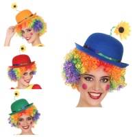 Sombrero de payaso con flor