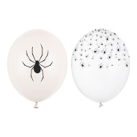 Globos de látex de Halloween de arañas de 30 cm - 50 unidades