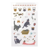 Pegatinas de gatos con formas y diseños surtidos - Dailylike - 1 lámina