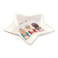 Plato de Reyes Magos estrella de 18,2 x 18 cm - DCasa
