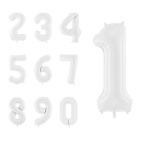 Globo de número blanco de 86 cm - PartyDeco