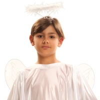 Diadema de ángel blanca infantil