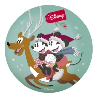 Oblea comestible de Mickey y Minnie Navidad de 20 cm - Dekora