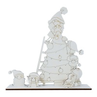 Figura de madera de Árbol de Navidad con gnomos de 36 x 10 x 36 cm - Artis decor