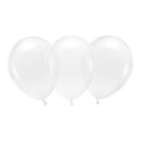 Globos de látex de 23 cm cristal transparentes - PartyDeco - 100 unidades