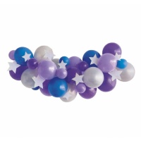 Kit de globos surtidos morados con estrellas - 36 unidades