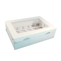Caja para 24 mini cupcakes blanca de 33 x 25 x 7,5 cm - Sweetkolor