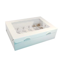 Caja para 24 cupcakes mini blanca