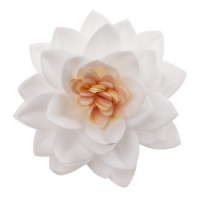 Obleas de flores de loto blancas de 7 cm - Dekora - 15 unidades