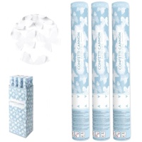 Cañón de confeti de mariposas blancas de 40 cm - 12 unidades