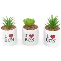 Planta artificial con macetero I love BCN surtida de 7 x 7,5 cm