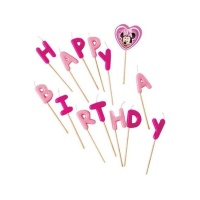 Velas de Minnie de Happy Birthday - 14 piezas