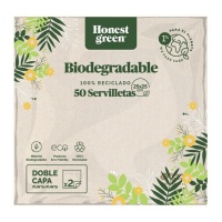 Servilletas de 12,5 x 12,5 cm de papel 100% reciclado punta punta - Honest Green - 50 unidades