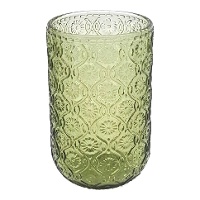 Vaso de 400 ml cristal grabado verde