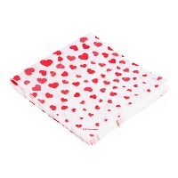 Servilletas de corazones rojos de 16,5 x 16,5 cm - 12 unidades