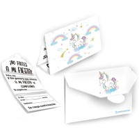 Invitaciones de Unicornio - 6 unidades