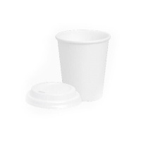 Vaso 120 ml de cartón blanco con tapa - Honest Green - 25 unidades