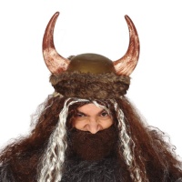 Casco de vikingo con pelo