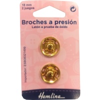 Botones a presión de 1,8 cm dorados - Hemline - 2 pares