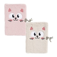 Diario de gato con candado de peluche de 13 x 19 cm - 1 unidad