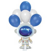 Bouquet azul y blanco de astronauta - 7 unidades