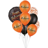 Bouquet de Happy halloween con telarañas - 9 unidades