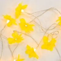 Guirnalda con luces led de flores amarilla a pilas - 1,65 m