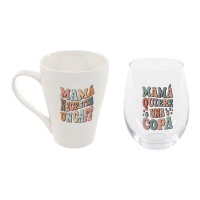 Set de taza y vaso Mamá - 2 piezas