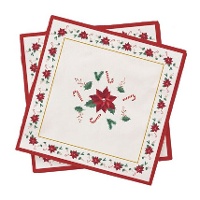 Servilletas de flor Navidad Poinsettia de 16,5 x 16,5 cm - 20 unidades