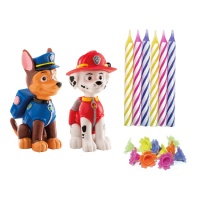 Set para tartas de figuras de la Patrulla Canina y velas - Dekora