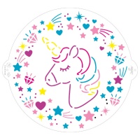 Stencil de Unicornio fantasía de 25 cm - Decora