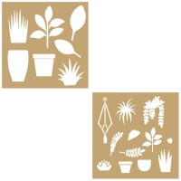 Plantillas Stencil de macetas de 20 x 20 cm - Artemio - 2 unidades