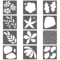 Plantillas Stencil figuras florales de 9 x 9 cm - Artemio - 12 unidades