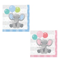 Servilletas de Elephant Baby de 16,5 x 16,5 cm - 16 unidades