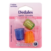 Dedales de silicona de 3 tallas surtidas - Hemline - 3 unidades