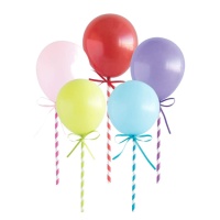 Topper para tarta de globos de colores - 5 unidades