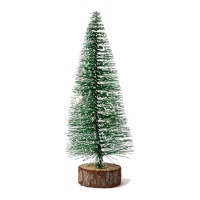 Árbol de Navidad con base de madera de 16 cm