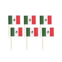 Picks de banderas de México de 6,5 cm - 50 unidades