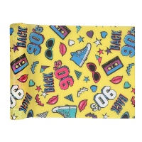 Camino de mesa de 30 cm de años 90 amarillo - 5 m