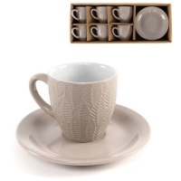 Taza de café de 100 ml hojas beige - 6 servicios