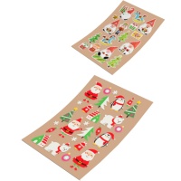 Pegatinas de Navidad con brillo de goma eva de 14,2 x 25 cm - 1 lámina