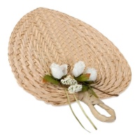 Pai Pai de hoja de palma adornado con flores portatarjetas de 29 x 30 cm