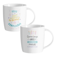 Taza de 350 ml Cumpleaños con mensaje - 1 unidad