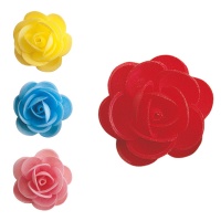 Obleas de flores de rosa de 4,5 cm - Dekora - 50 unidades