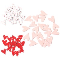 Figuras de madera de corazón con topos de 3 cm - 20 unidades