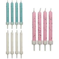 Velas de colores con purpurina de 6,2 cm - PME - 10 unidades